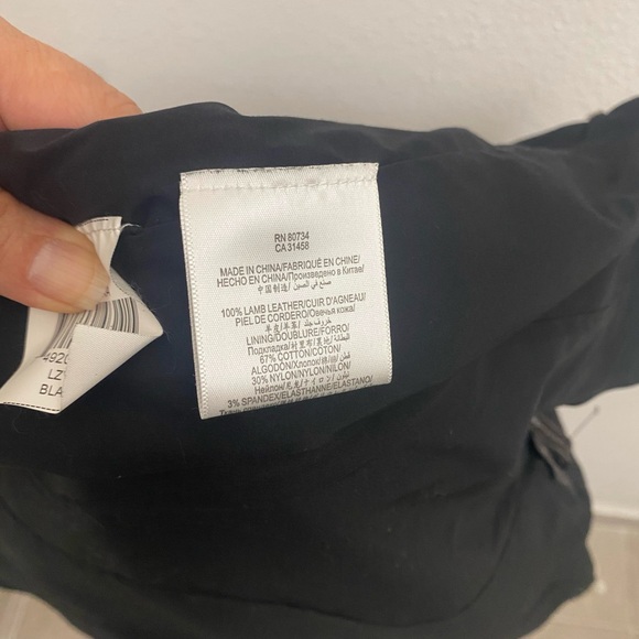 black 100% lamb leather w-two front zippers with lining - Picture 4 of 5